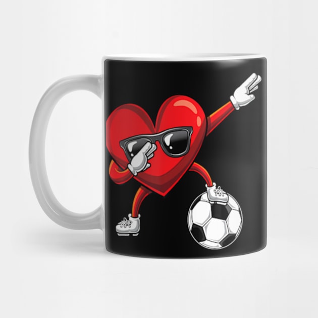 Dabbing Heart Dab Cute Valentines Day Boys Soccer by Cristian Torres